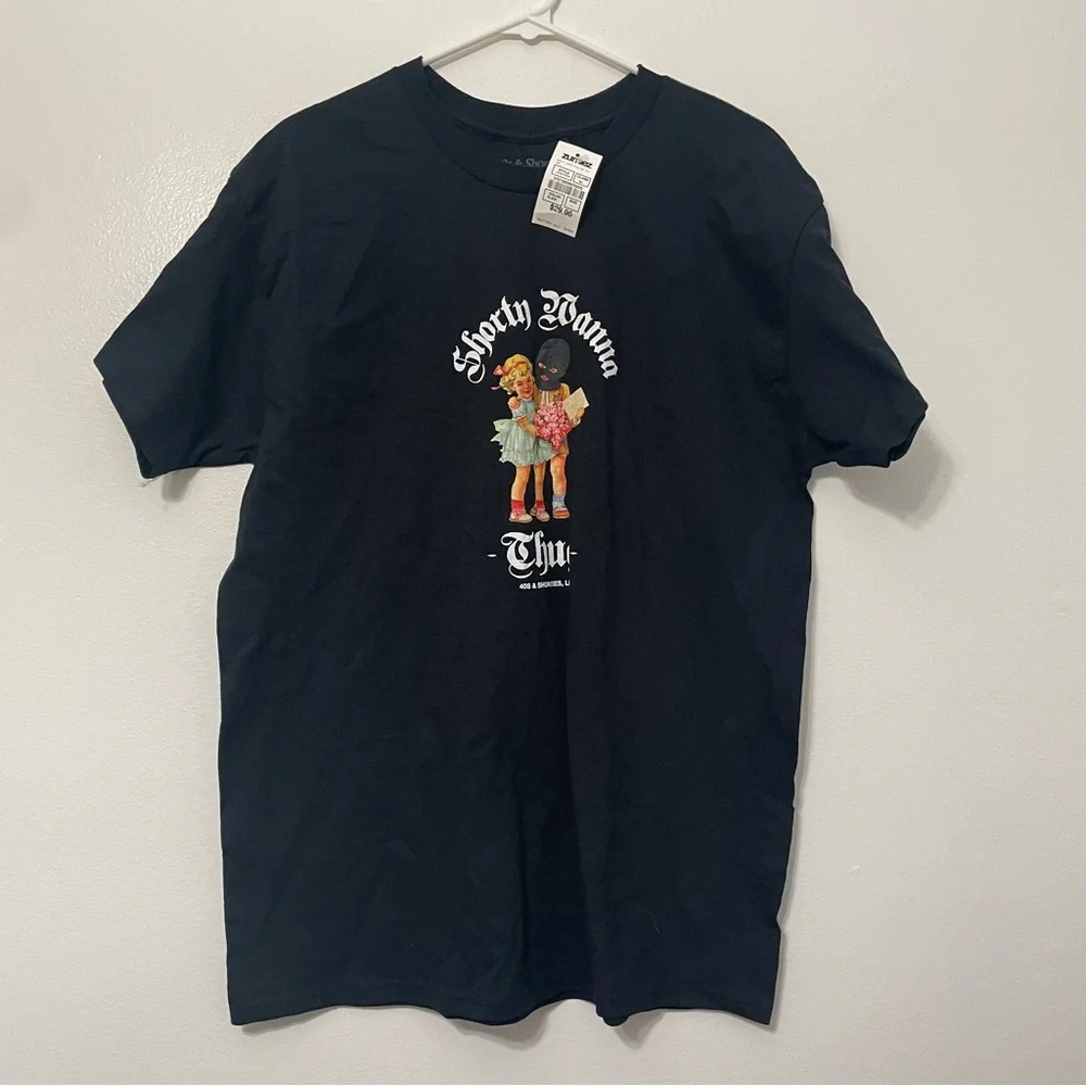 40s & Shorties Wanna Thug Black T-Shirt - Picture 2 of 5